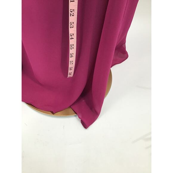 MOTHER OF THE BRIDE 12 L magenta purple embroidered lace up maxi dress NEW B55 - Picture 3 of 7